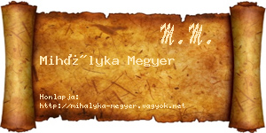 Mihályka Megyer névjegykártya